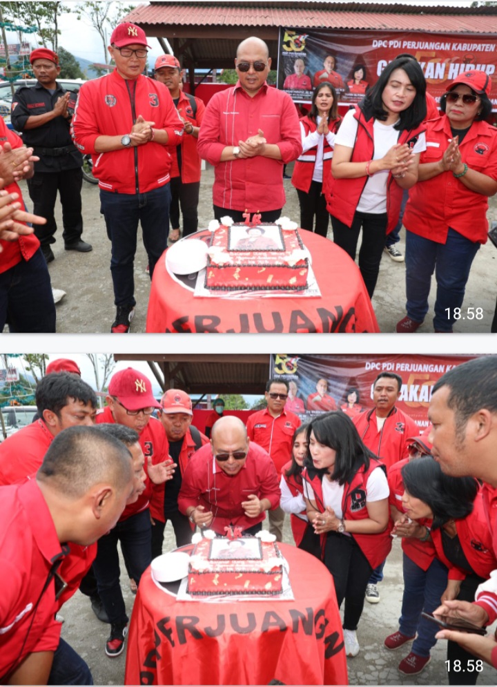 Bupati Taput Nikson Nababan Rayakan Hut PDIP Sekaligus Hut Ketum PDIP Megawati Sukarnoputri