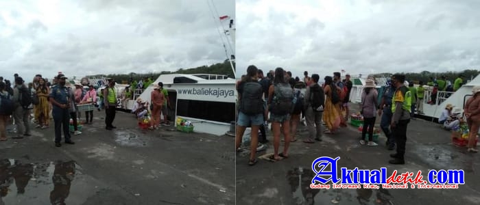 Bersama Inkait, Polsek Kawasan Pel. Padangbai Giatkan Pengamanan Penyebrangan Fastboat