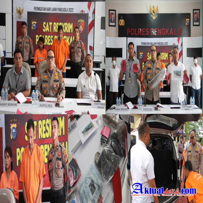 Polres Bengkalis Tangkap Pasutri Rekayasa Kematian dan Bunuh Orang Dalam Gangguan Jiwa