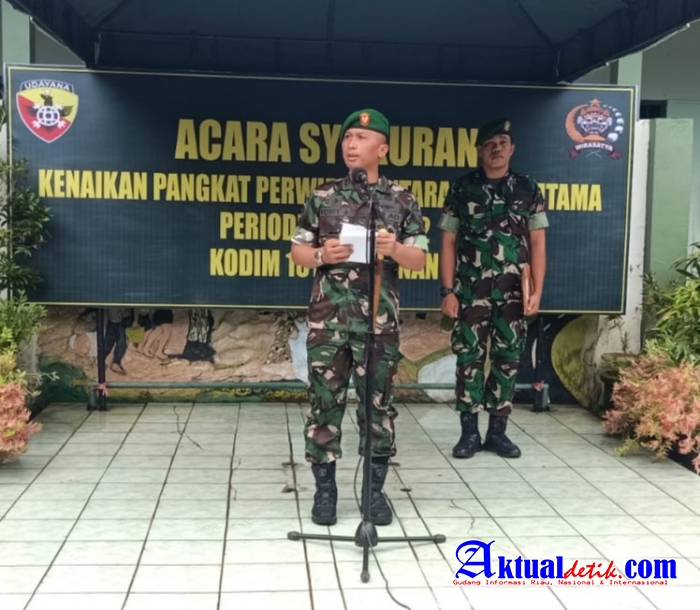 Dandim 1619/Tabanan Pimpin Langsung Acara Cort Raport Kenaikan Pangkat Penerimaan Personel Baru